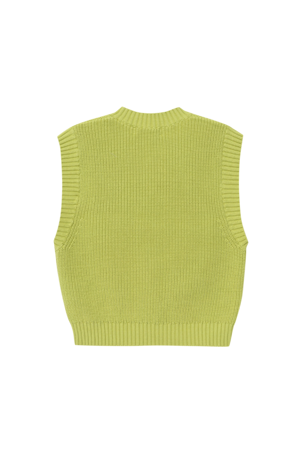 Cotton Pocket Point Knit Vest (Lime)