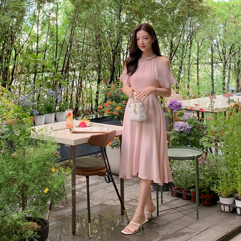Self tie shoulder dress cheap