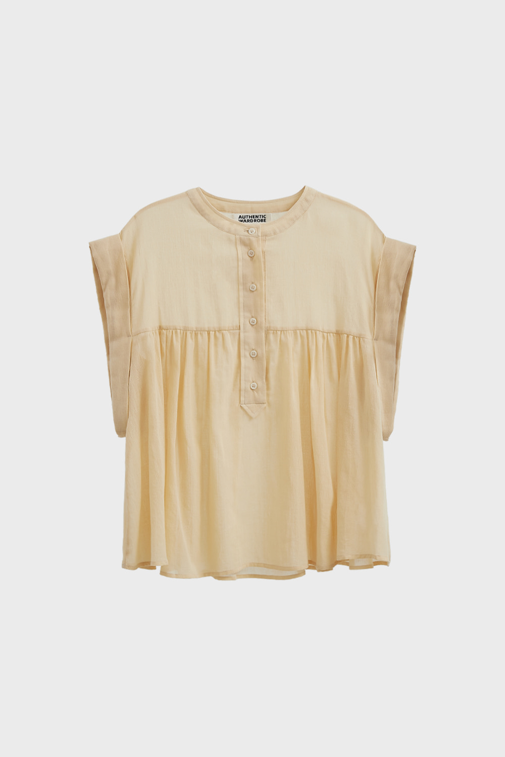 Flare Button Blouse (light yellow)