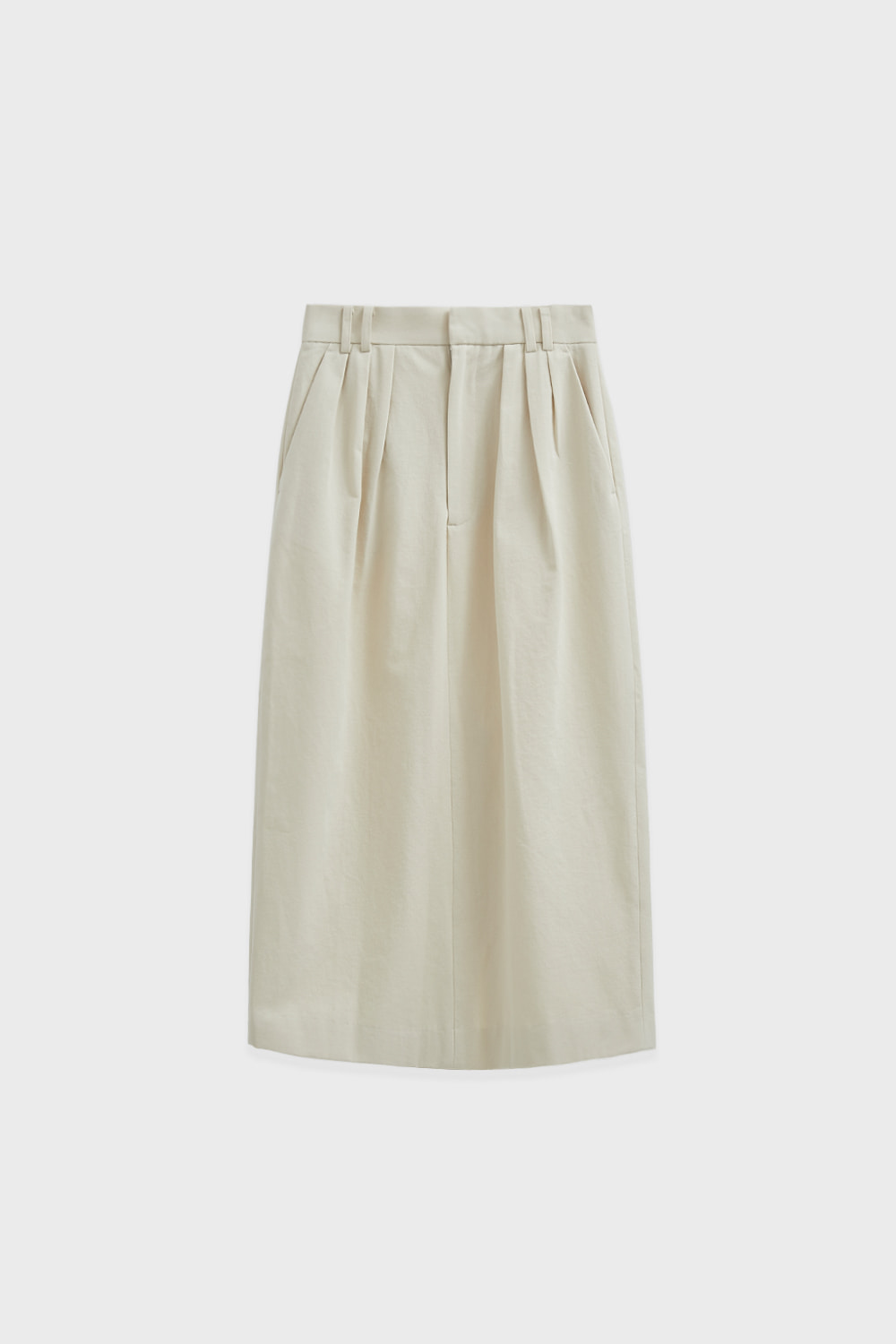 Double pintuck cotton skirt
