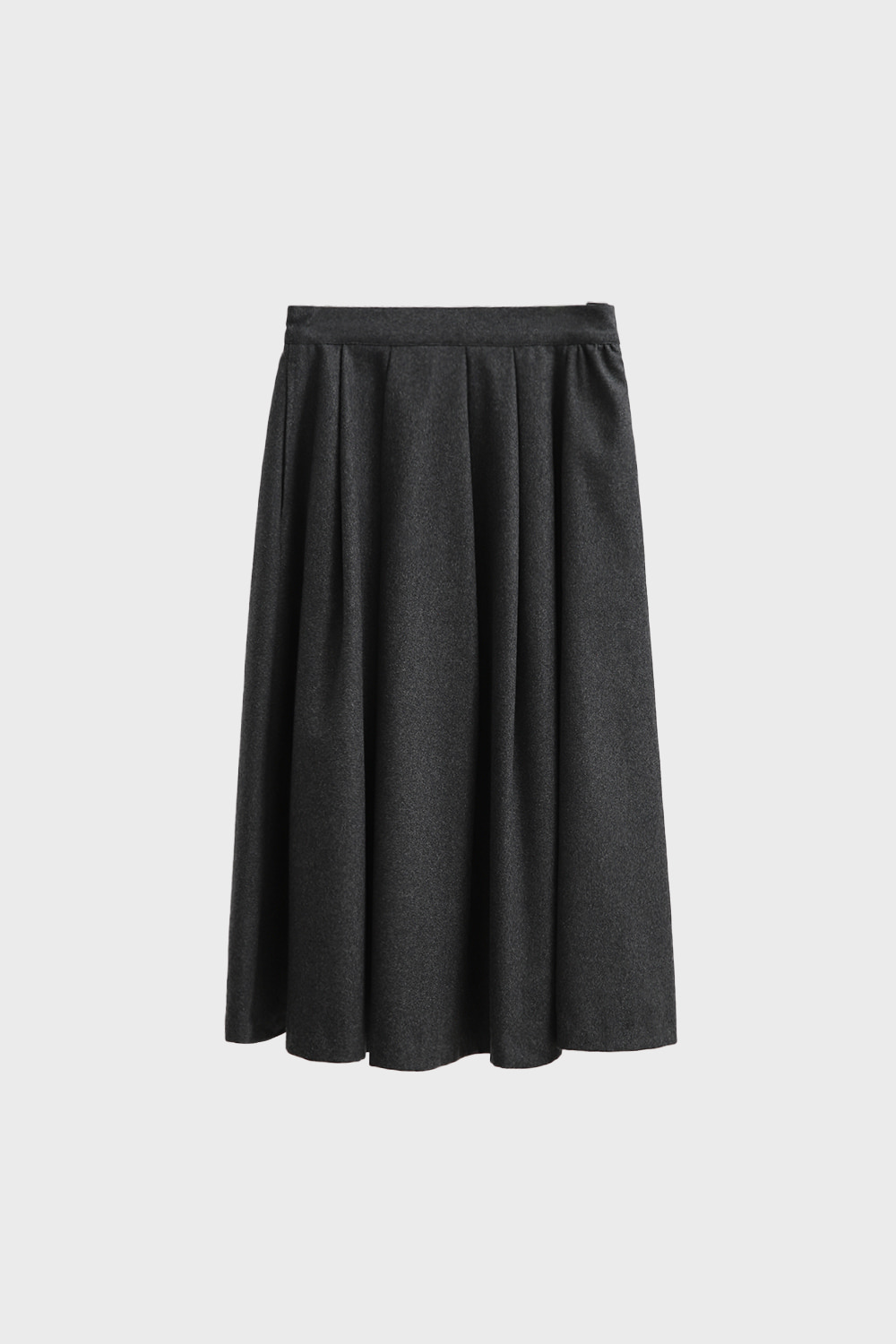 Wool Flared Long Skirt