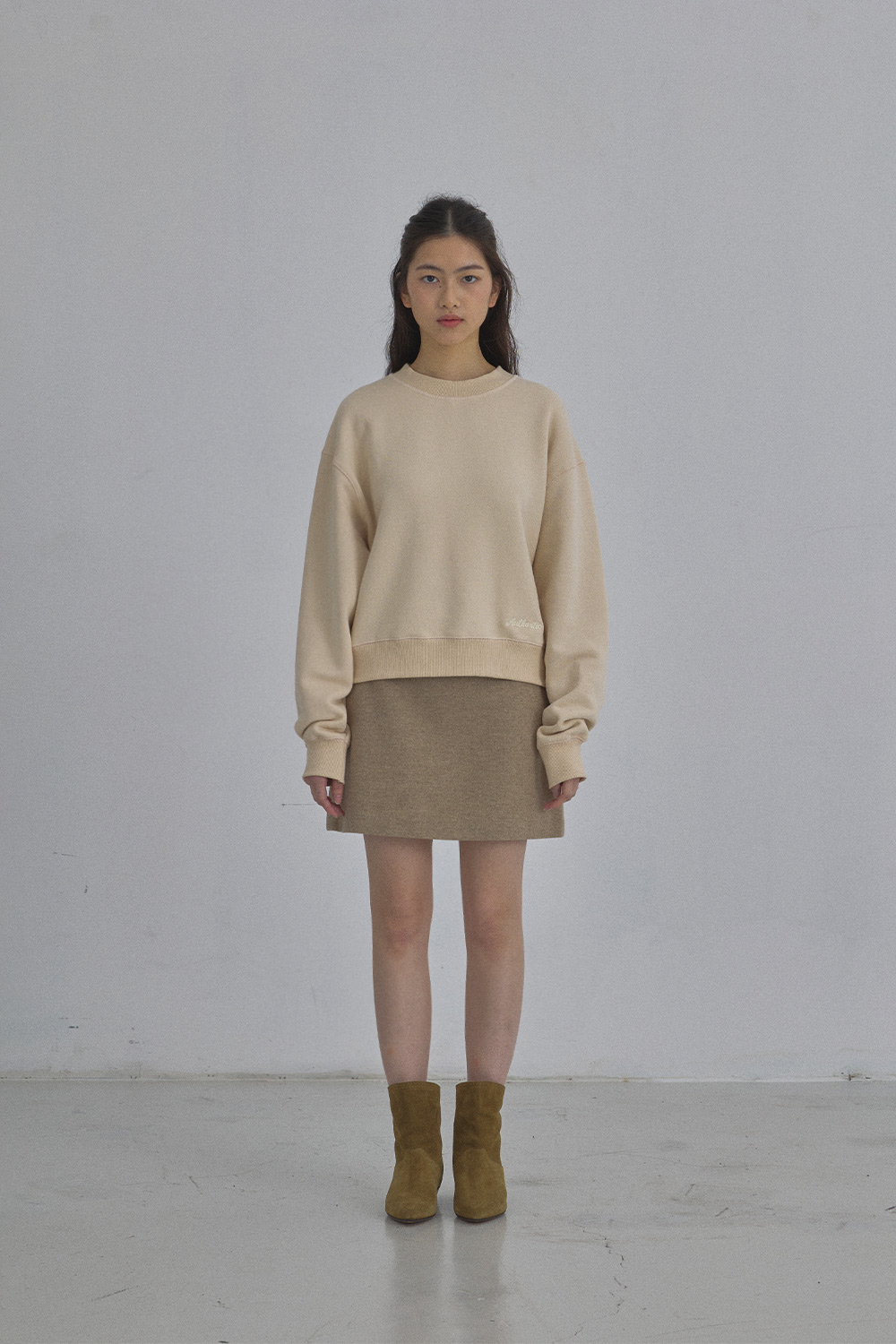 Wool Blend One-pocket Skirt
