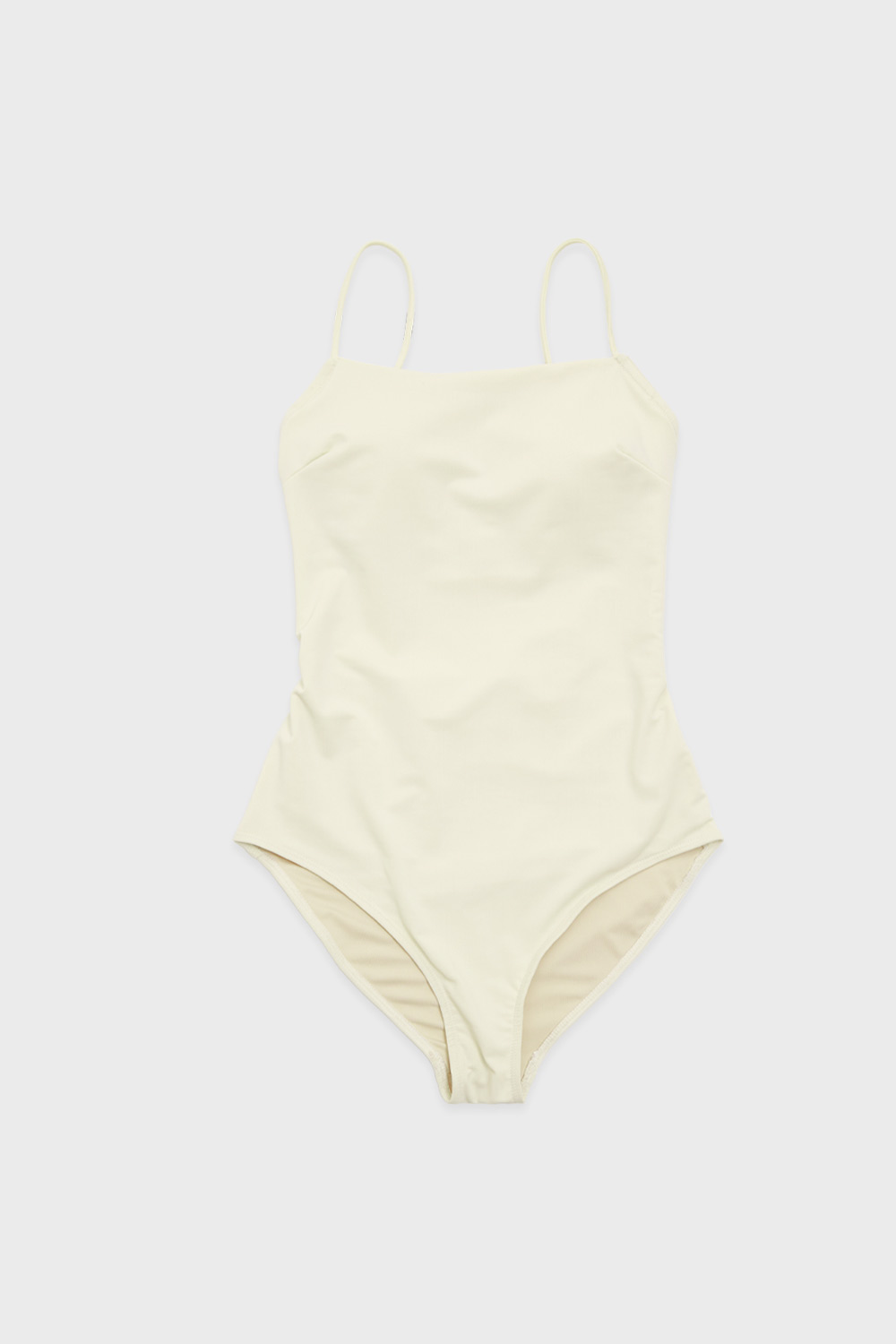 Minimal Back Point Swimsuit (Cream)