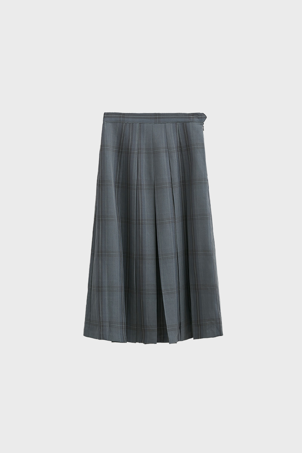 Long Checkered Pleated Skirt