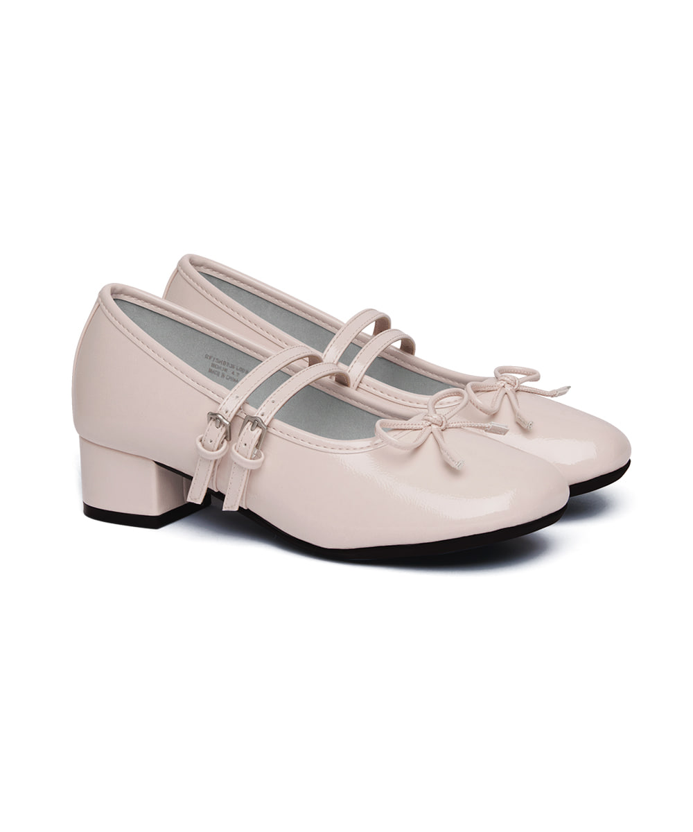 SQUARE TOE TWO STRAP MARYJANES(4CM) - PINK - ROCKFISH WEATHERWEAR