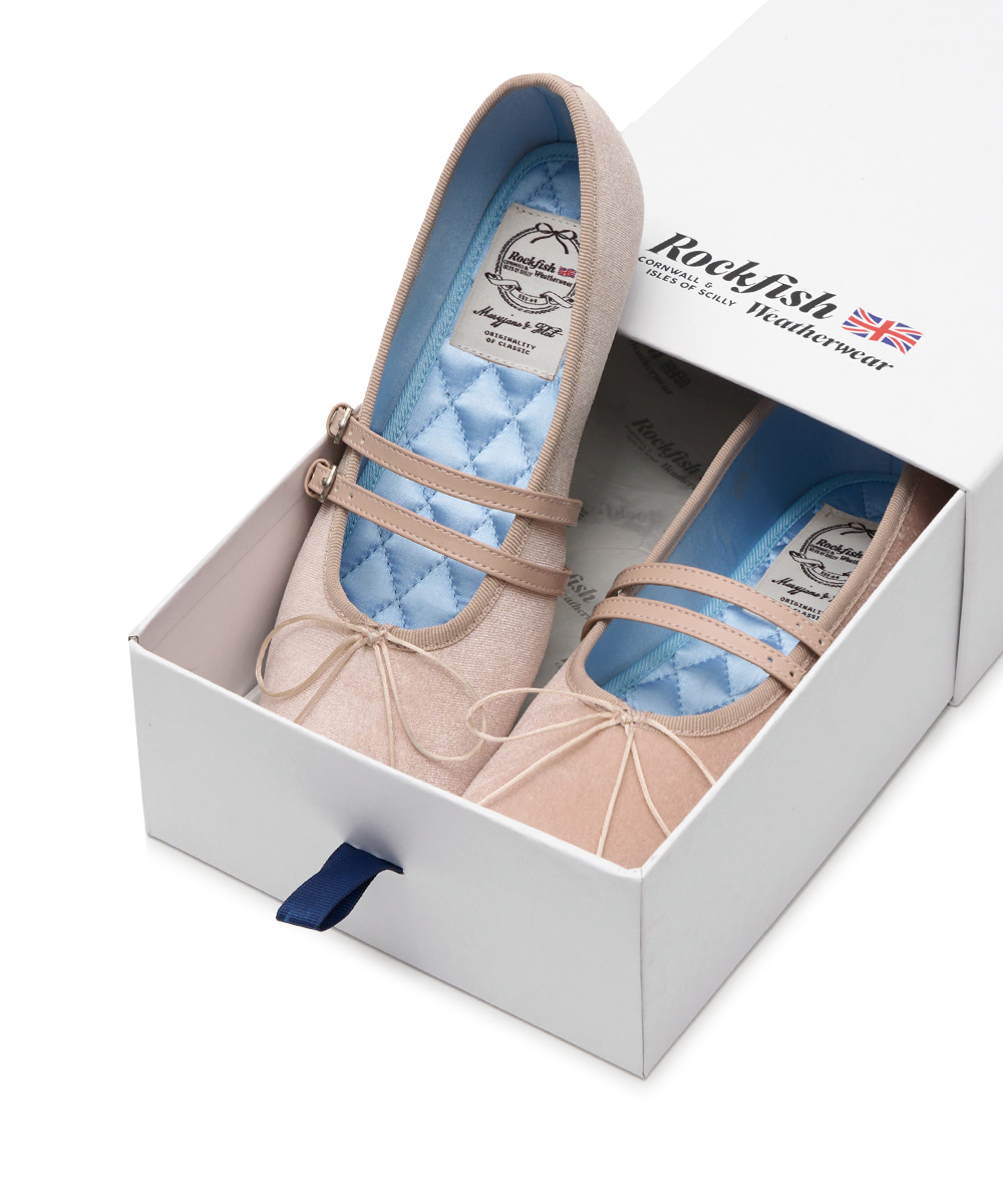 SQUARE TOE TWO STRAP MARYJANES(VELVET) - PINK - ROCKFISH WEATHERWEAR
