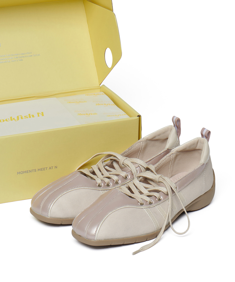 Rockfishweatherwear ヒールレースアップスニーカー ベージュ BLISS LACEUP SNEAKERS - PINK - ROCKFISH WEATHERWEAR