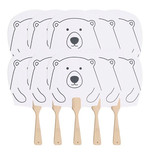 민화샵 [DIY재료] 평부채만들기 곰 10개