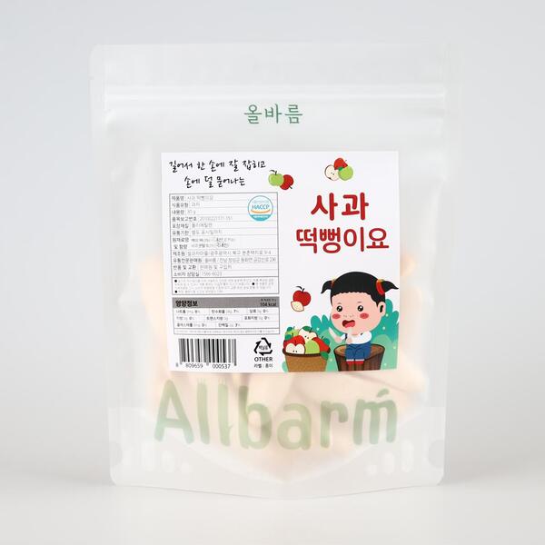 [올바름] 아기과자 [사과떡뻥]30g 쌀과자 유기농 간식