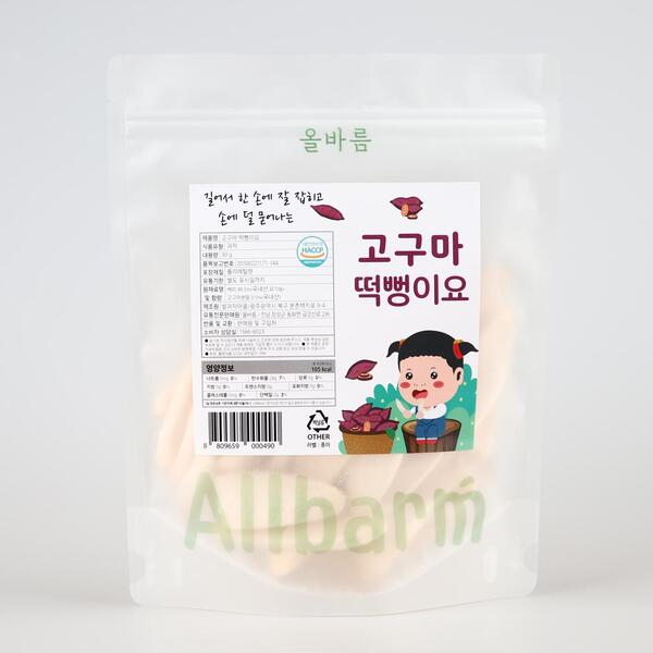 [올바름] 아기과자 [고구마떡뻥]30g 쌀과자 유기농 간식