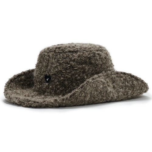 FEDORA HAT_CURLY BROWN