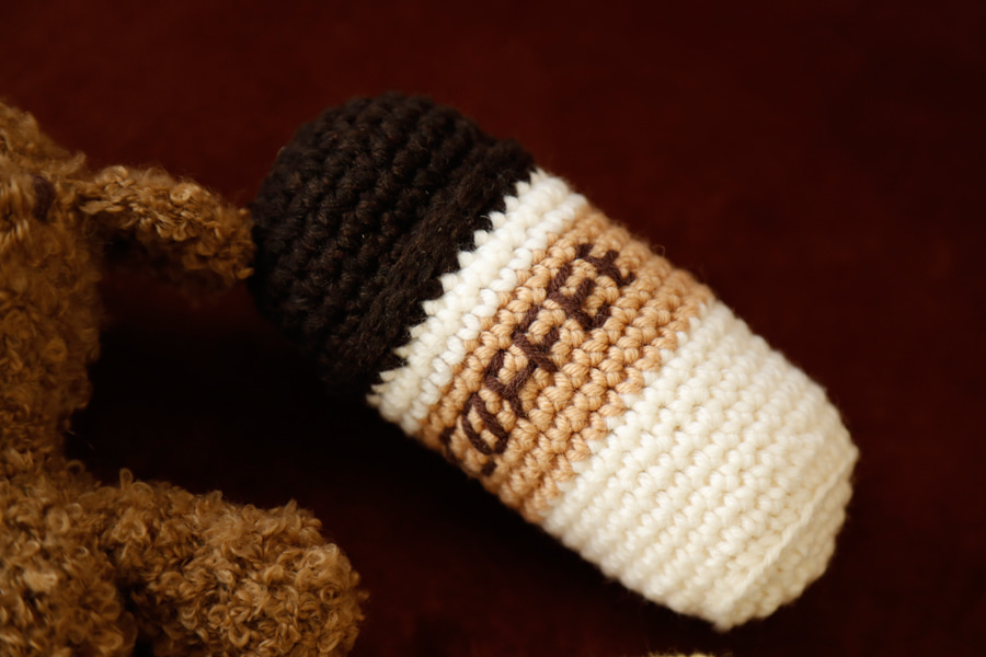 coffee handmade knitting toy