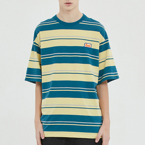 BAD IN STRIPED TEE_BLUE GREEN