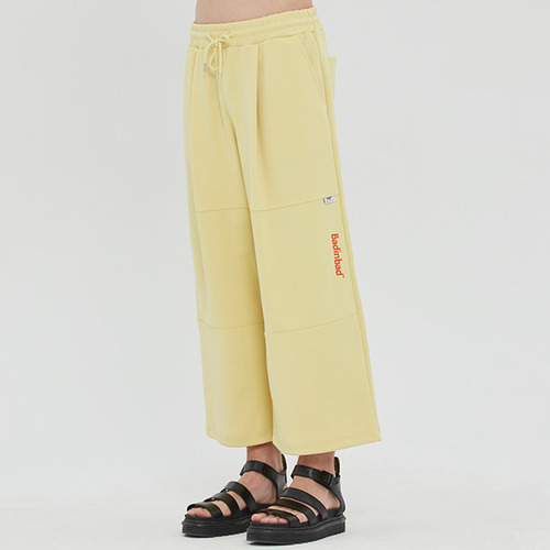 WIDE TRACK PANTS_LIME YELLOW