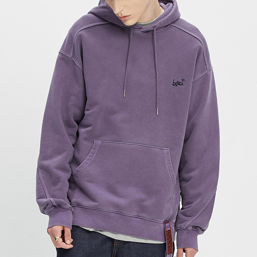 CUT OFF SEWING HOODIE_DEEP PURPLE