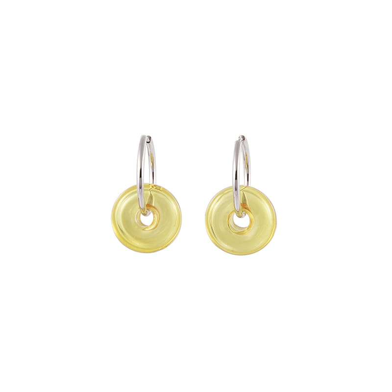 Glass Tube Hoop Earring (yellow)