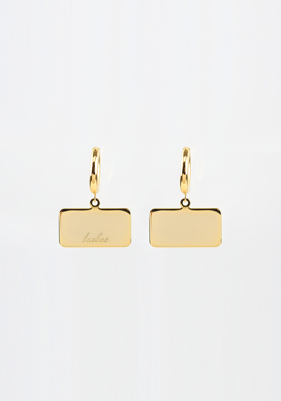 Bell Hoop Earring (square/gold)