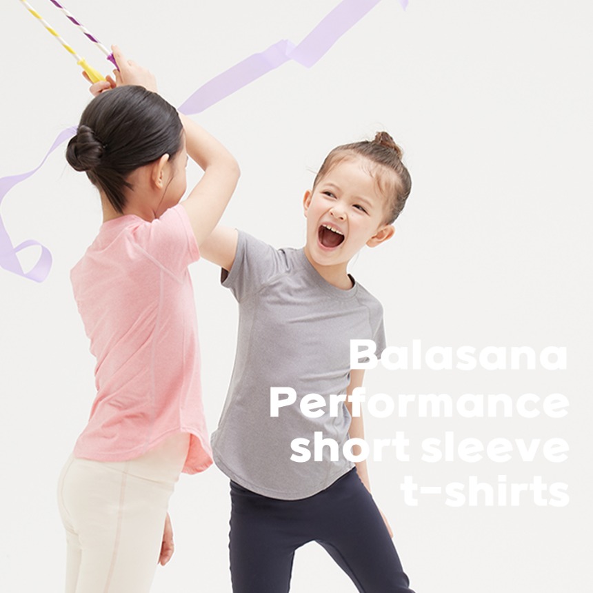 Kids Yoga Outfit Performance Short Sleeve T-shirt