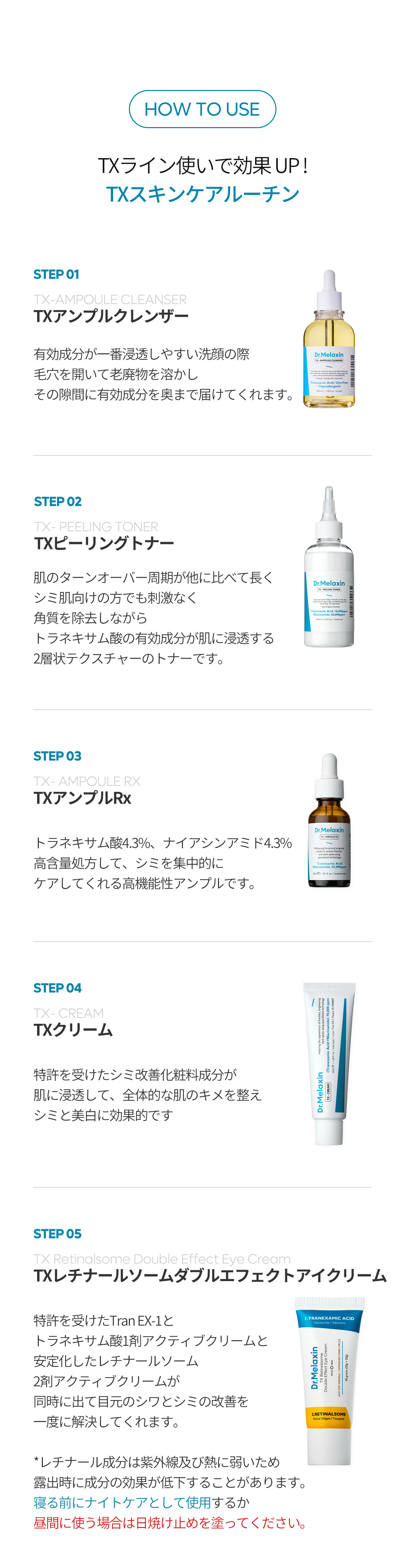 TX アンプルクレンザー - Dr.MELAXIN