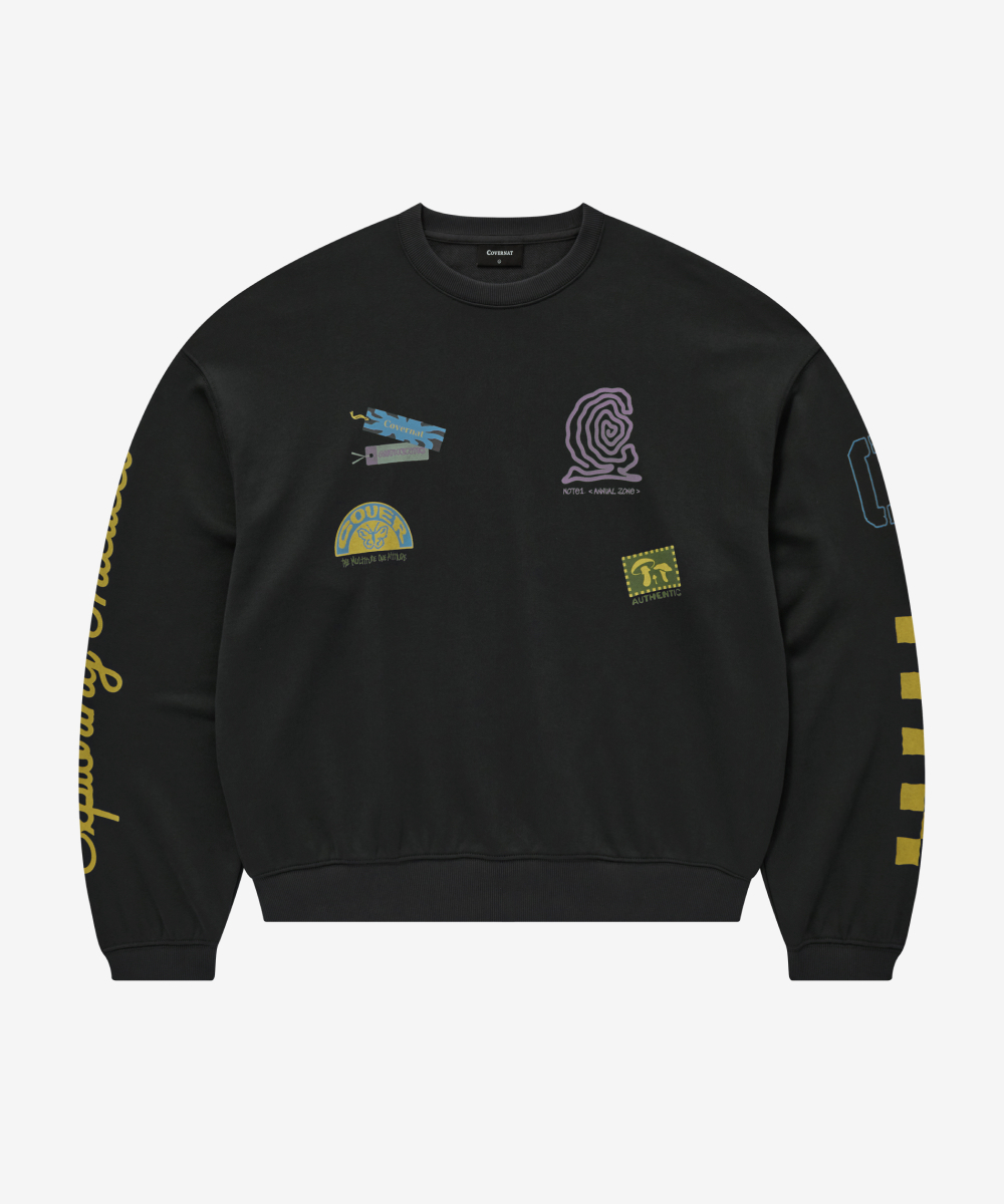 Collage Graphic Sweatshirt CHARCOAL