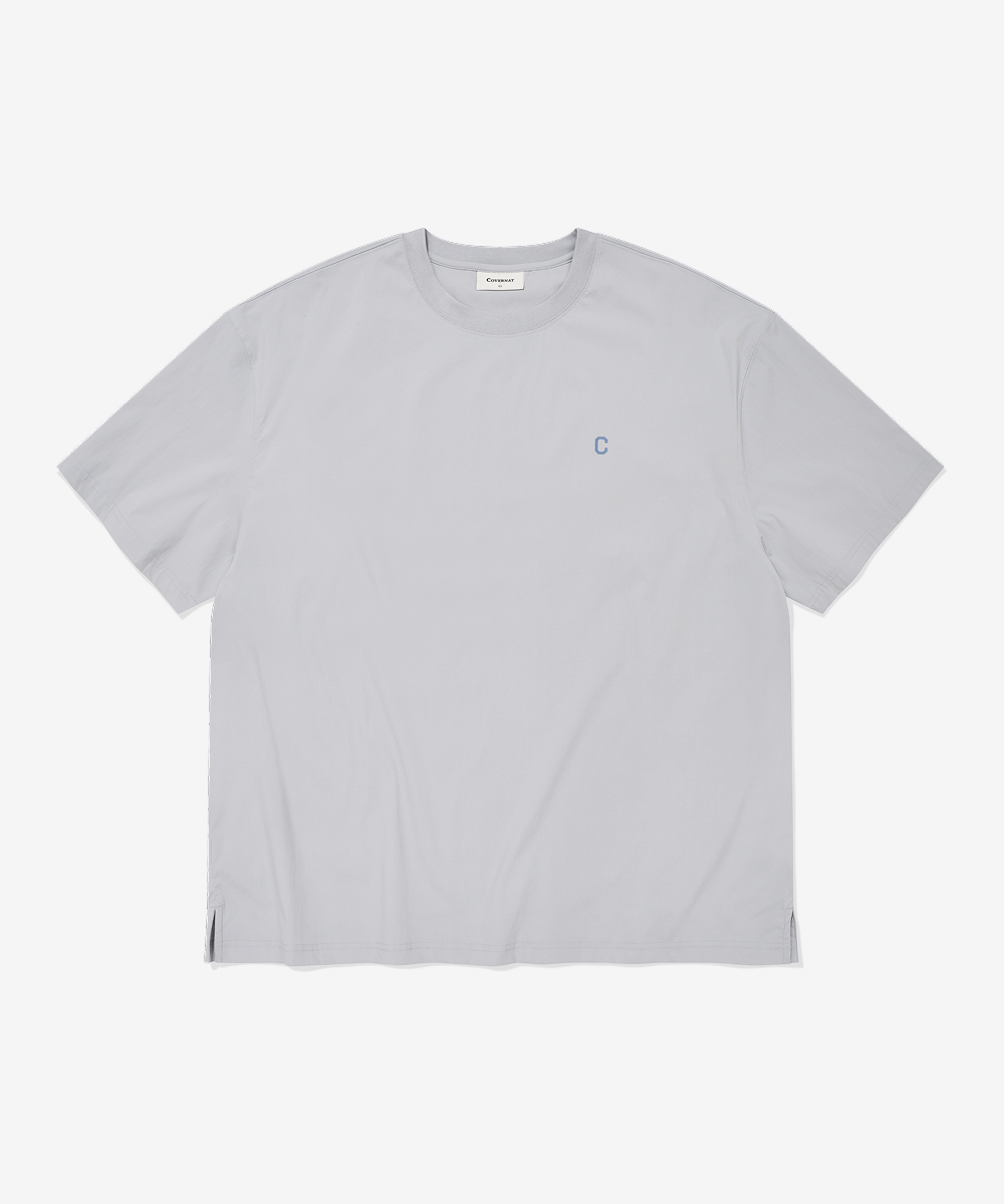 Small C Logo Nylon T-Shirt Ash Blue