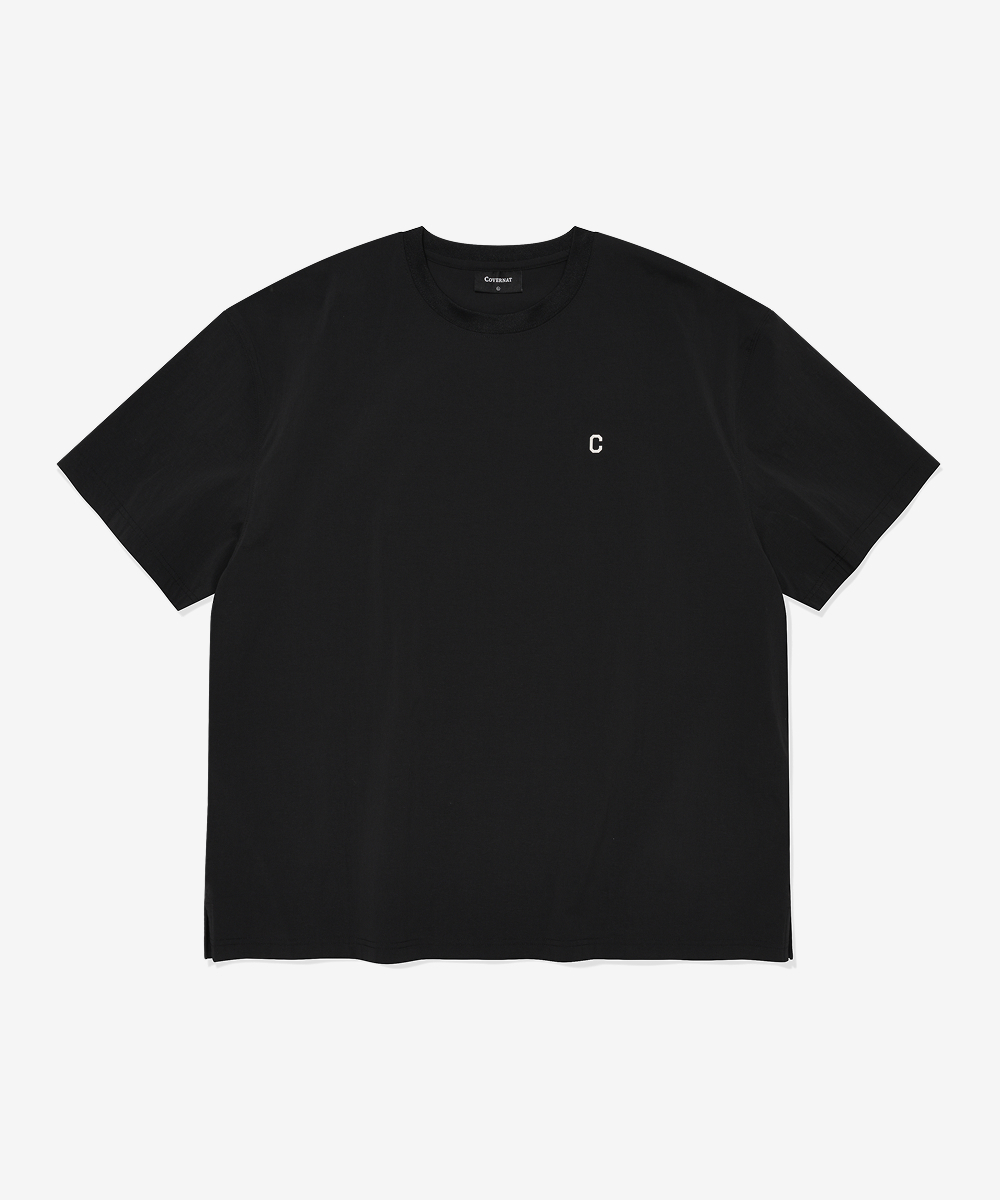 Small C Logo Nylon T-Shirt Black