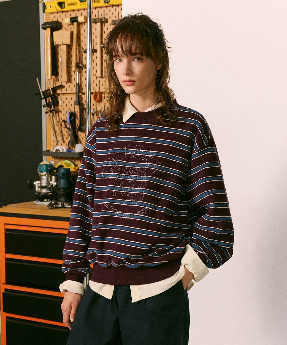 Striped Sweatshirt PURPLE