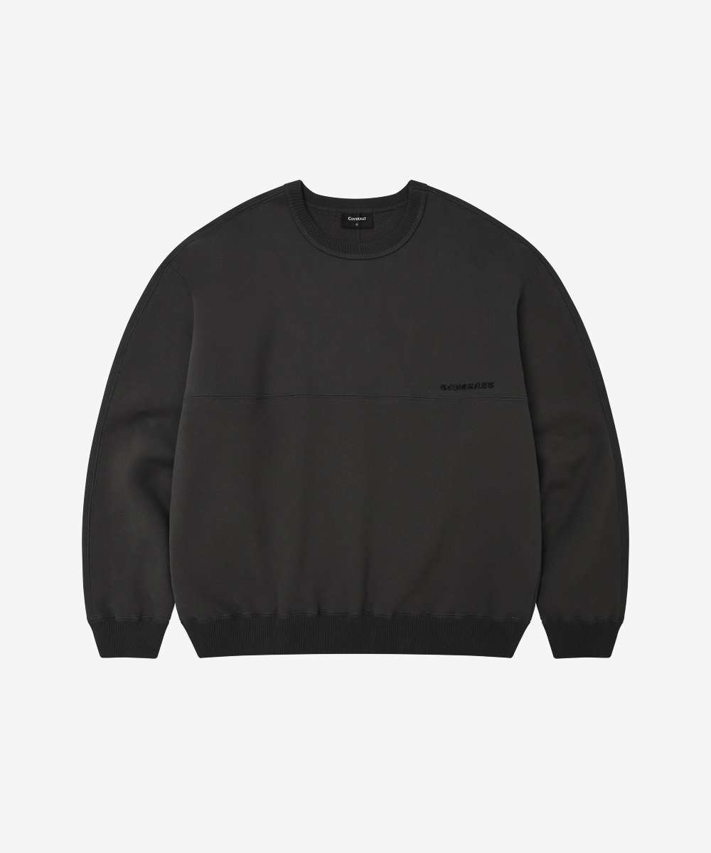 Diploma Logo Paneled Brushed-Fleece Sweatshirt CHARCOAL