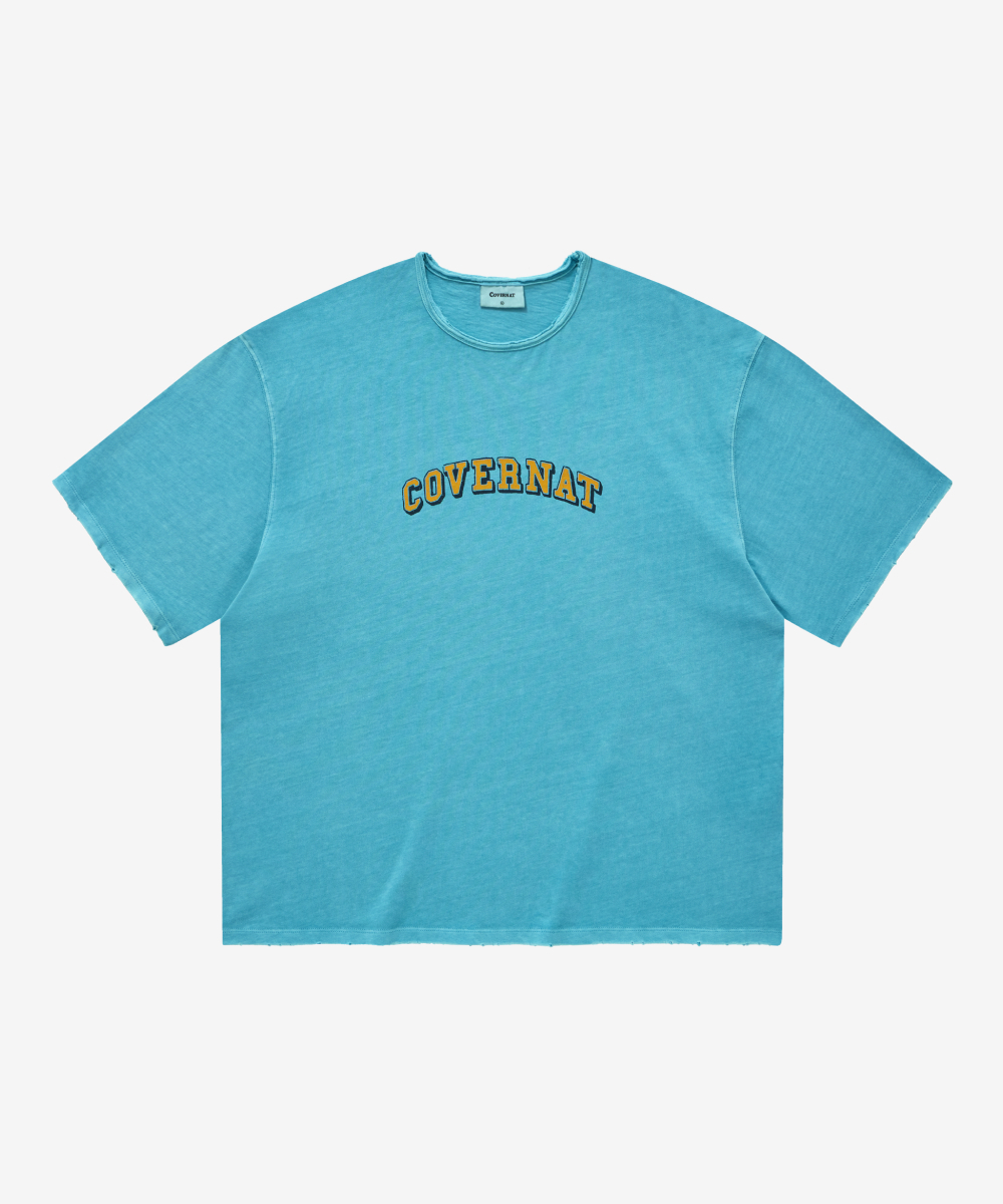 Pigment-Washed Arch Logo T-Shirt SKY BLUE