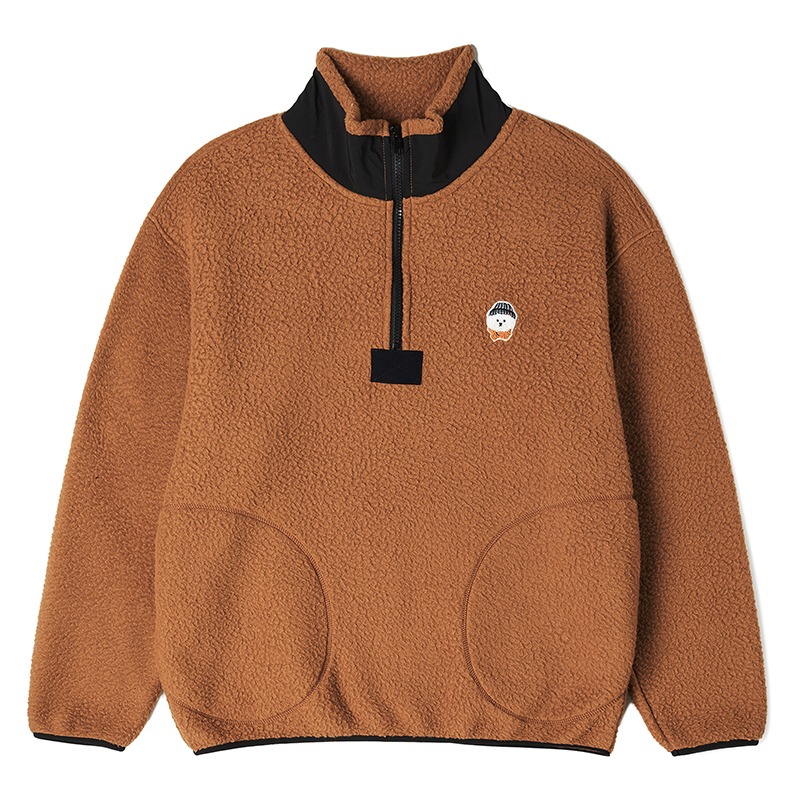 CASENTINO HALF ZIP-UP PULL OVER CAMEL