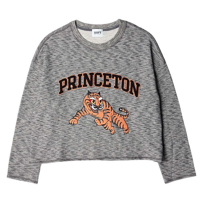 [COLLECTION LINE] NEW IVY LEAGUER OVERSIZE CROP LONG SLEEVE GRAY