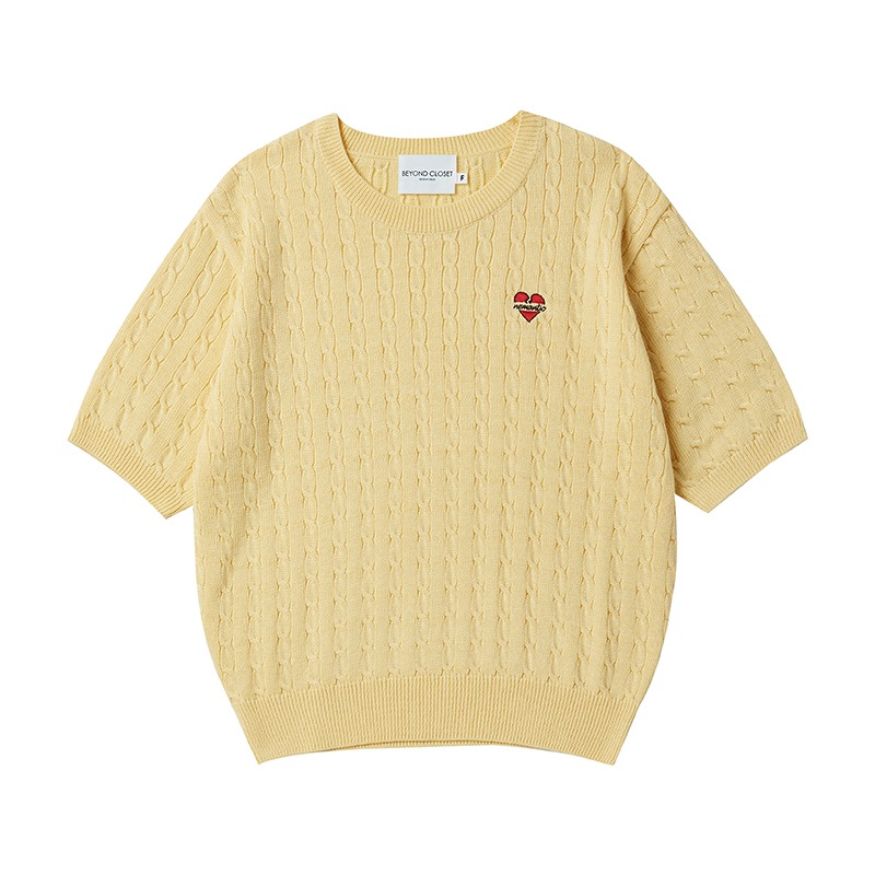 [WOMEN&#039;S EDITION] NOMANTIC SUMMER CABLE 1/2 KNIT YELLOW