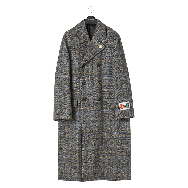 [COLLECTION LINE] ARCHIVE MOHAIR OVERSIZE WOOL CHECK COAT GRAY