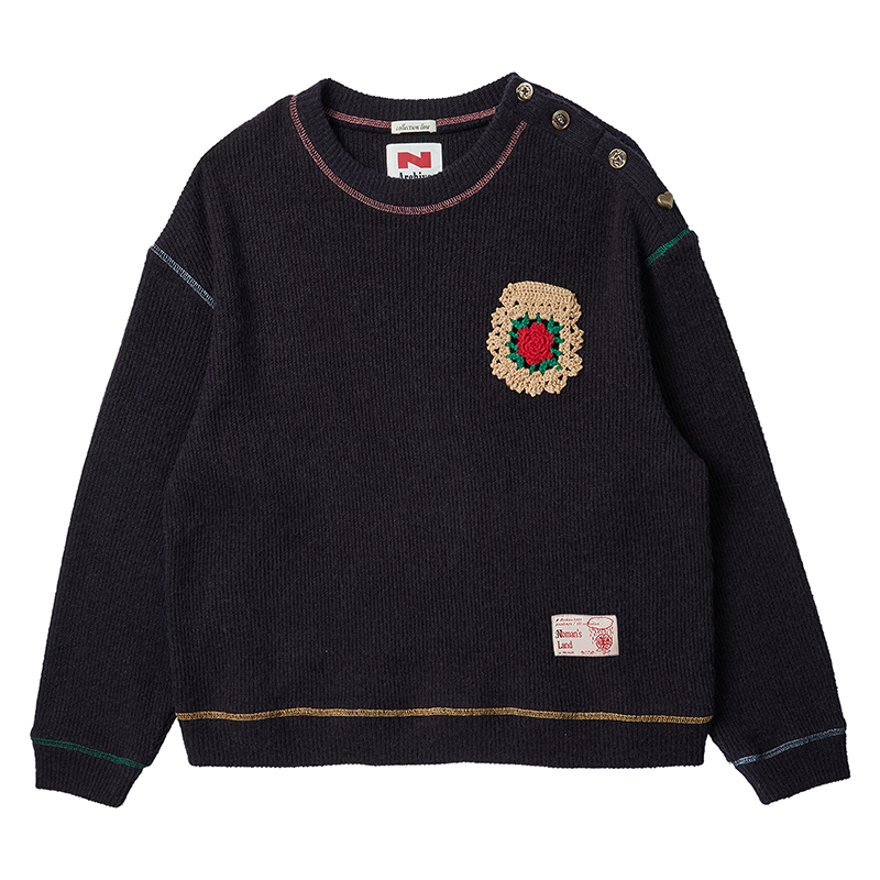 [COLLECTION LINE] HANDMADE LOGO WOOL KNIT NAVY