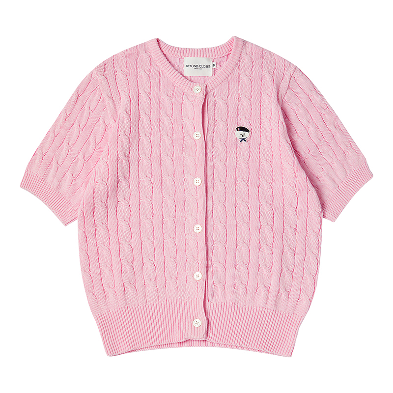 [WOMEN&#039;S EDITION] NEW PARISIAN COTTON CABLE CARDIGAN PINK