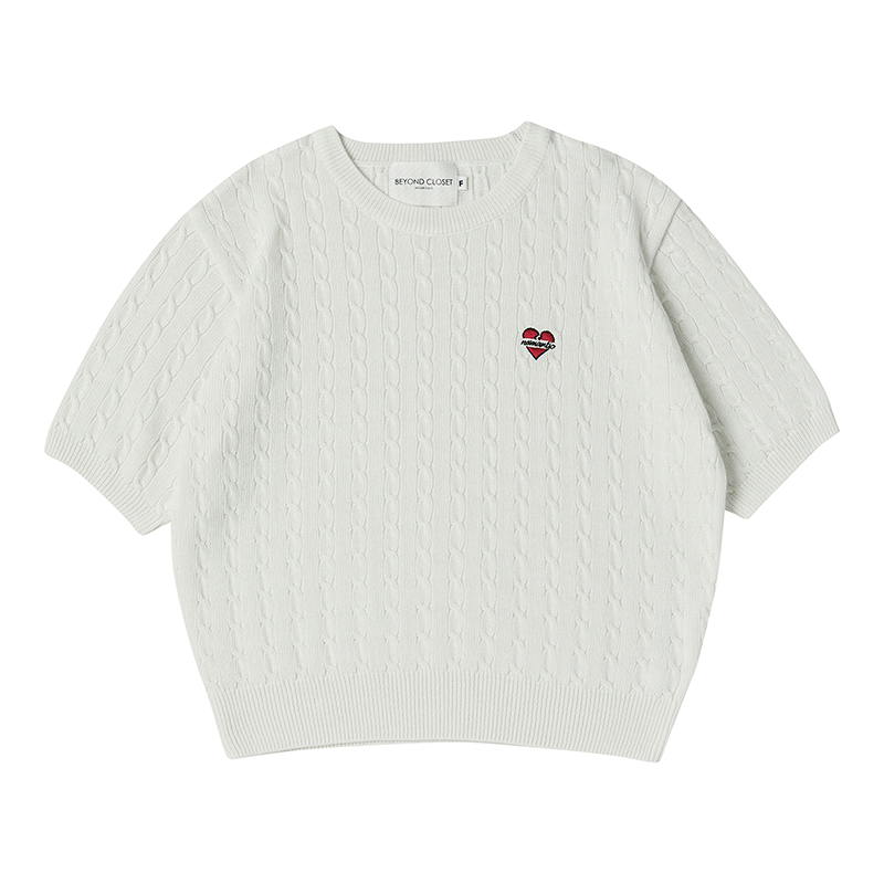 [WOMEN&#039;S EDITION] NOMANTIC BAMBOO CABLE CROP KNIT IVORY