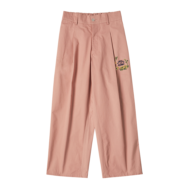 [COLLECTION LINE] ACADEMY LOGO COTTON WIDE PANTS PINK