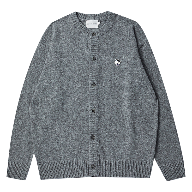 ILP SIGNATURE WAPPEN SOFT TOUCH ROUND CARDIGAN GRAY