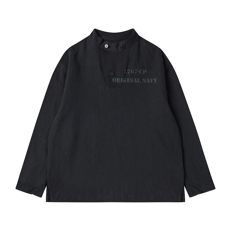 [COLLECTION LINE] MILITARY VINTAGE  LOGO PULL OVER SHIRT NAVY