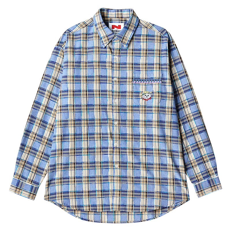 [COLLECTION LINE] NOT VAGETARIAN OVER FIT SHIRTS CHECK