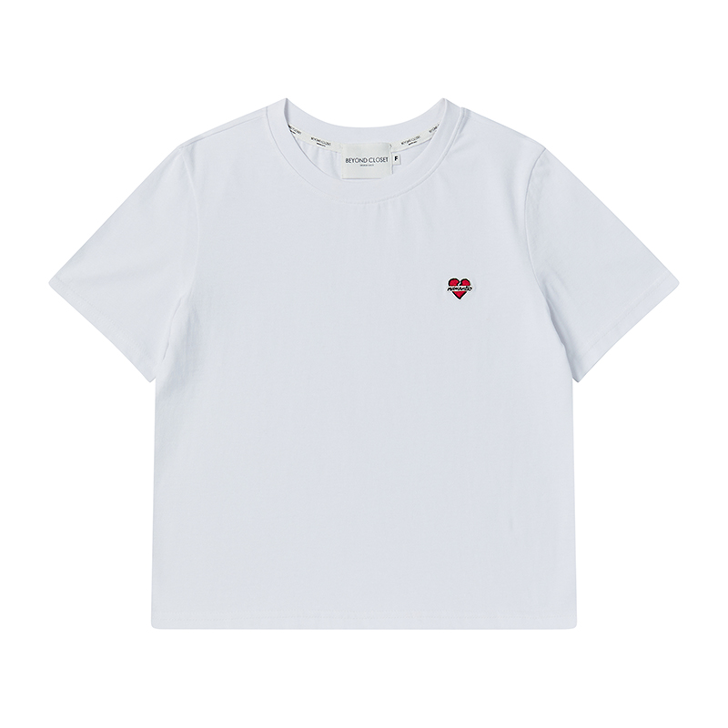 [WOMEN&#039;S EDITION] 노맨틱 로고 소프트 코튼 여성 반팔 티셔츠 화이트