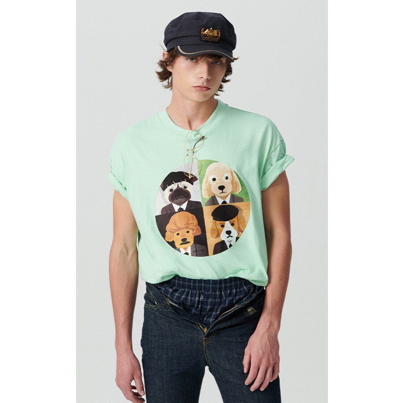 ★BeyondCloset★ILP APPLIQUE DOG BOTH-SIDE FABRIC T-SHIRTS★ Beyond Closet by Tae Yong