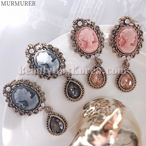 MURMURER Cameo Antique M Size Bold Earrings 1pair