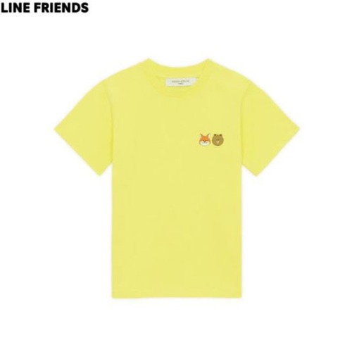 MAISON KITSUNE X LINE FRIENDS Collection Small Print Kids Yellow Short Sleeved T-shirt 1ea