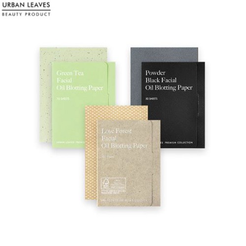 URBAN LEAVES Facial Oil Blotting Paper 3 Type Set 220sheets