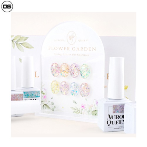 DGEL Aurora Queen Flower Garden Glitter Gel Nail Set 8items
