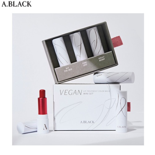 A.BLACK Vegan Lip Treatment Color Balm Mini Trio Special Set 3items