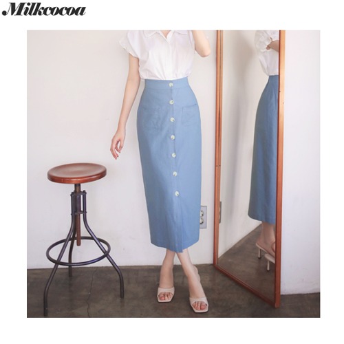 MILK COCOA Summer Button Skirt 1ea