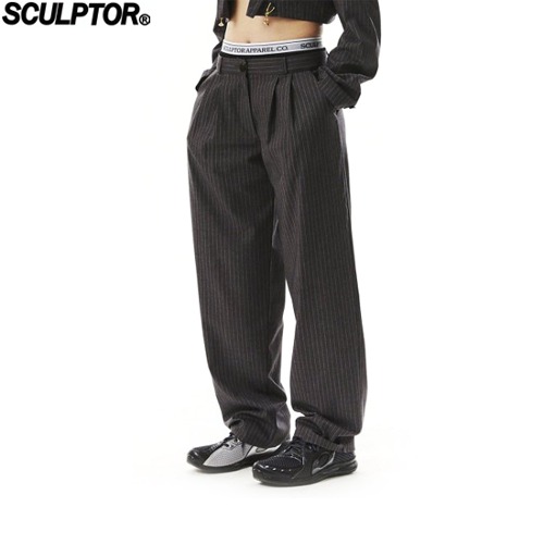 SCULPTOR Peekaboo Lowrise Pintuck Pants Gray Pin Stripe 1ea Best Price and  Fast Shipping from Beauty Box Korea