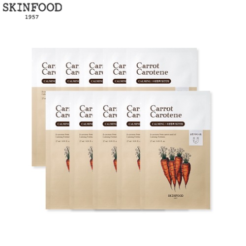 SKINFOOD Carrot Carotene Mask - Calming 27ml*10ea